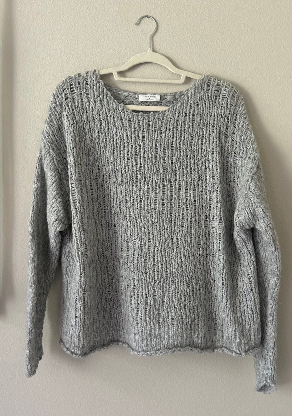 NWOT ARITZIA THE GROUP Gray Loose Knit Merino Wool Oversized Sweater Size S